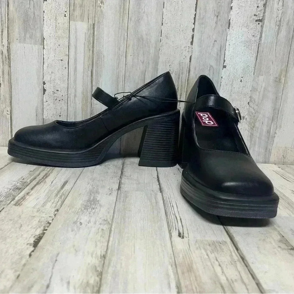 Pop Women Black Sinclaire Block Heel Platform Y2K Mary Jane Dress Shoes Size 10M - Picture 2 of 8
